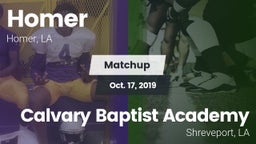 Matchup: Homer vs. Calvary Baptist Academy  2019