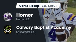 Recap: Homer  vs. Calvary Baptist Academy  2021