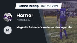 Recap: Homer  vs. Magnolia School of excellence shreveport la 2021