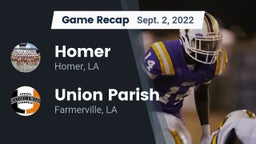 Recap: Homer  vs. Union Parish  2022