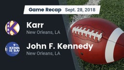 Recap: Karr  vs. John F. Kennedy  2018