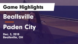 Beallsville  vs Paden City Game Highlights - Dec. 3, 2018