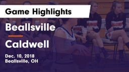 Beallsville  vs Caldwell  Game Highlights - Dec. 10, 2018