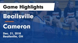 Beallsville  vs Cameron  Game Highlights - Dec. 21, 2018