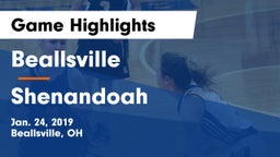 Beallsville  vs Shenandoah  Game Highlights - Jan. 24, 2019