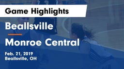 Beallsville  vs Monroe Central  Game Highlights - Feb. 21, 2019