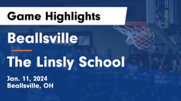 Beallsville  vs The Linsly School Game Highlights - Jan. 11, 2024
