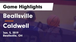 Beallsville  vs Caldwell  Game Highlights - Jan. 5, 2019