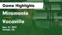 Miramonte  vs Vacaville Game Highlights - Dec. 21, 2019