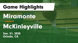 Miramonte  vs McKinleyville Game Highlights - Jan. 31, 2020