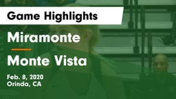 Miramonte  vs Monte Vista Game Highlights - Feb. 8, 2020