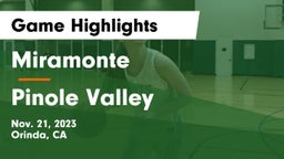 Miramonte  vs Pinole Valley  Game Highlights - Nov. 21, 2023