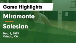 Miramonte  vs Salesian  Game Highlights - Dec. 5, 2023