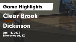 Clear Brook  vs Dickinson  Game Highlights - Jan. 13, 2023