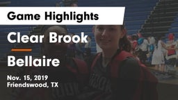 Clear Brook  vs Bellaire  Game Highlights - Nov. 15, 2019