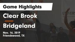 Clear Brook  vs Bridgeland  Game Highlights - Nov. 16, 2019