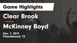 Clear Brook  vs McKinney Boyd  Game Highlights - Dec. 7, 2019