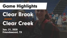 Clear Brook  vs Clear Creek  Game Highlights - Jan. 21, 2020