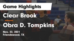 Clear Brook  vs Obra D. Tompkins  Game Highlights - Nov. 22, 2021