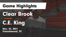 Clear Brook  vs C.E. King  Game Highlights - Nov. 23, 2021