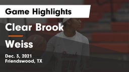 Clear Brook  vs Weiss  Game Highlights - Dec. 3, 2021