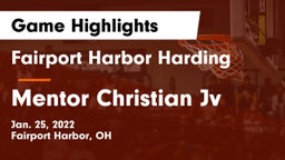 Fairport Harbor Harding  vs Mentor Christian Jv Game Highlights - Jan. 25, 2022
