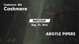 Matchup: Cashmere vs. ARGYLE PIPERS 2016