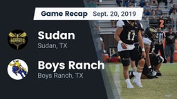 Recap: Sudan  vs. Boys Ranch  2019