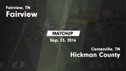 Matchup: Fairview vs. Hickman County  2016