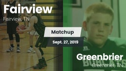 Matchup: Fairview vs. Greenbrier  2019