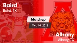 Matchup: Baird vs. Albany  2016