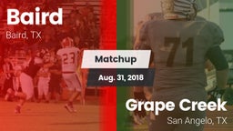 Matchup: Baird vs. Grape Creek  2018