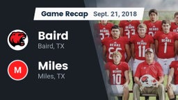 Recap: Baird  vs. Miles  2018