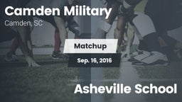 Matchup: Camden Military vs. Asheville School 2016