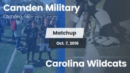 Matchup: Camden Military vs. Carolina Wildcats 2016