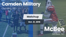 Matchup: Camden Military vs. McBee  2016