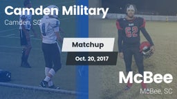 Matchup: Camden Military vs. McBee  2017