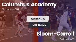 Matchup: Columbus Academy vs. Bloom-Carroll  2017