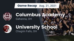 Recap: Columbus Academy  vs. University School 2021