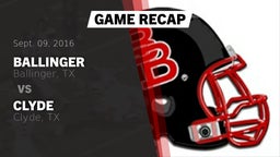 Recap: Ballinger  vs. Clyde  2016
