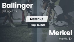 Matchup: Ballinger vs. Merkel  2016