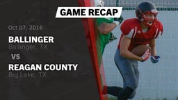 Recap: Ballinger  vs. Reagan County  2016