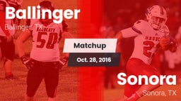 Matchup: Ballinger vs. Sonora  2016