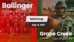 Matchup: Ballinger vs. Grape Creek  2017
