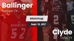 Matchup: Ballinger vs. Clyde  2017