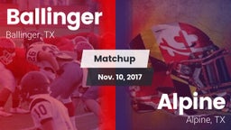 Matchup: Ballinger vs. Alpine  2017