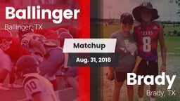 Matchup: Ballinger vs. Brady  2018