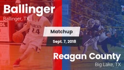 Matchup: Ballinger vs. Reagan County  2018