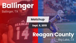 Matchup: Ballinger vs. Reagan County  2019