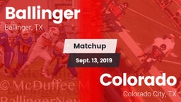 Matchup: Ballinger vs. Colorado  2019